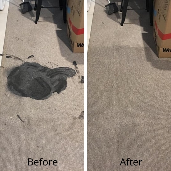 carpet cleaning in Melbourne removing oil stains from a carpet